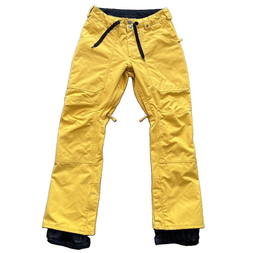 Burton Walden Snowboard Ski Pants Womens XS Yellow DRYRIDE Waterproof Cargo